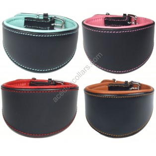  MATCHING  Ace Traditional Leather Dog Collar  &  Comfy Lead Padded Handel 44" Long